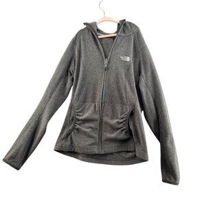 The North Face Womens Full Zip Fleece Hoodie Sweatshirt Gray Size SP